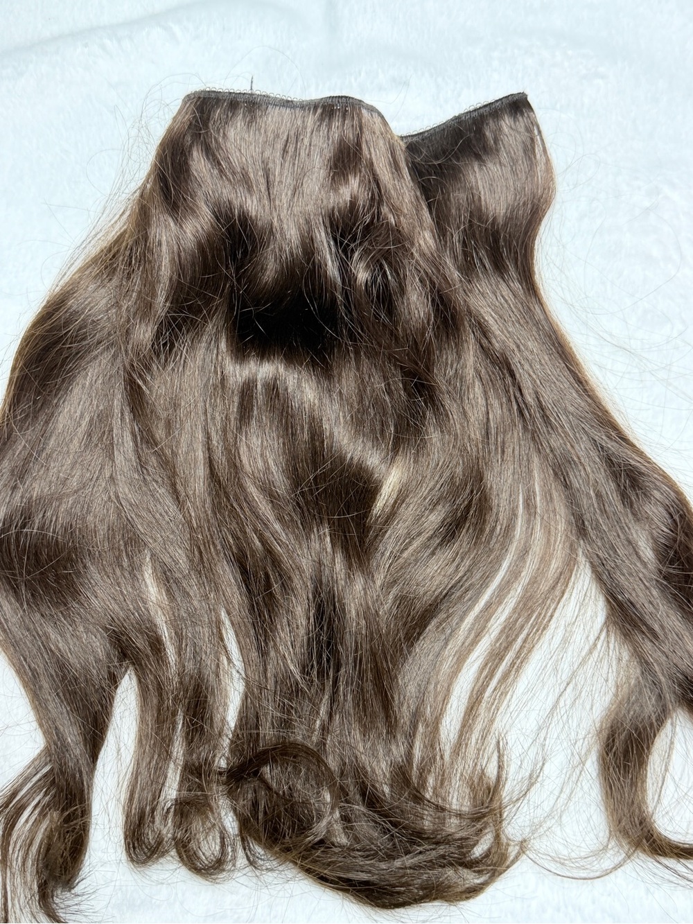 Natural Dark Brown Clip-In Hair Extensions - Halo style